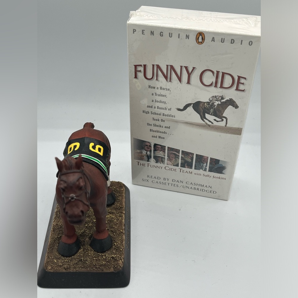 NIB The Funny Cide Team 6 Cassettes + Funny Cide Bobblehead Kentucky Derby 2003